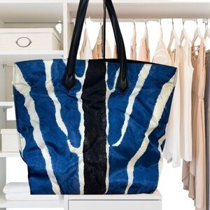 RARE FENDI ROMA Authentic Zebra Print Nylon Tote Bag